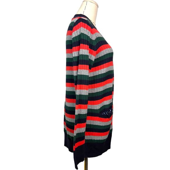 Moth Women's Cardigan Multicolor Button Front Long Sleeve Striped Size Small - Picture 2 of 10